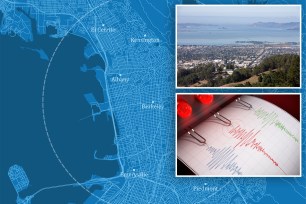 Berkeley, Calif.; Map show epicenter of earthquake in Berkeley, richter scale