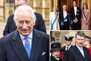 King Charles joined by Queen Camilla and Members of the Royal Family attend the annual Easter Sunday Service at St. George's Chapel, Windsor Castle. King Charles made an appearance amid his recent health battles.