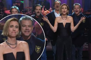 Kristen Wiig received a star-studded reception last night when she hosted "Saturday Night Live" for the fifth time allowing her to join the elite "Five-Timers Club."