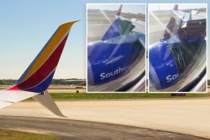 Damaged engine on Southwest flight