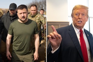 Volodymyr Zelensky and Donald Trump