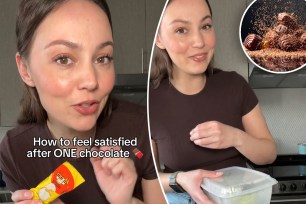 Dietitian Miranda Galati is betting you can eat just one chocolate and feel satisfied — if you follow her two tricks, which are consuming the candy earlier in the day and pairing it with healthier foods.