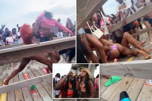 Wild footage from spring break shows Savannah beach flooded with trash as brawls break out