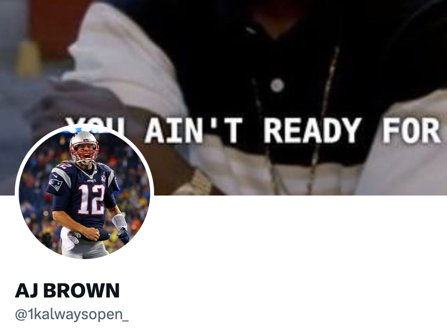 A.J. Brown's new social media accounts profile picture.