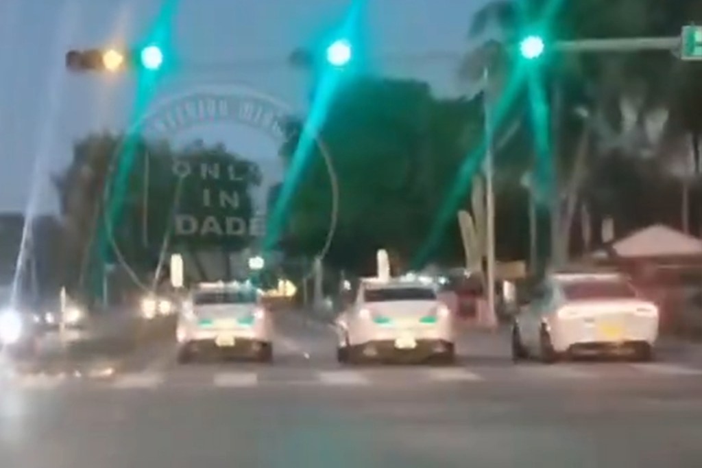Miami-Dade police officials confirmed that the cruiser belonged to their department and that they are working to identify those involved with the alleged street race