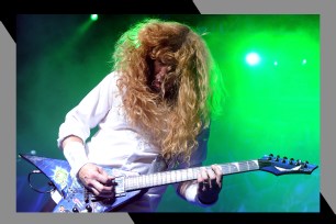 Megadeth frontman Dave Mustaine rocks out on guitar.