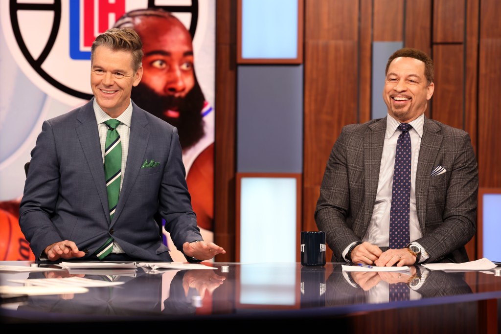 Kevin Wildes and Chris Broussard on the set of FS1's "First Things First".