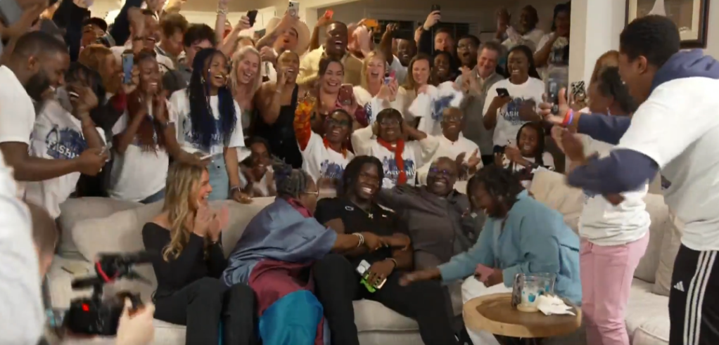 A wild celebration at the Fashanu draft party.