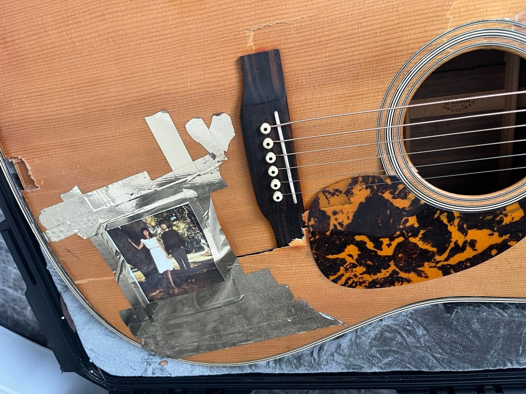 Diaz had also taped Styles’ song “Medicine” to the guitar so she could remember it during her performance — with the paper left in shreds.