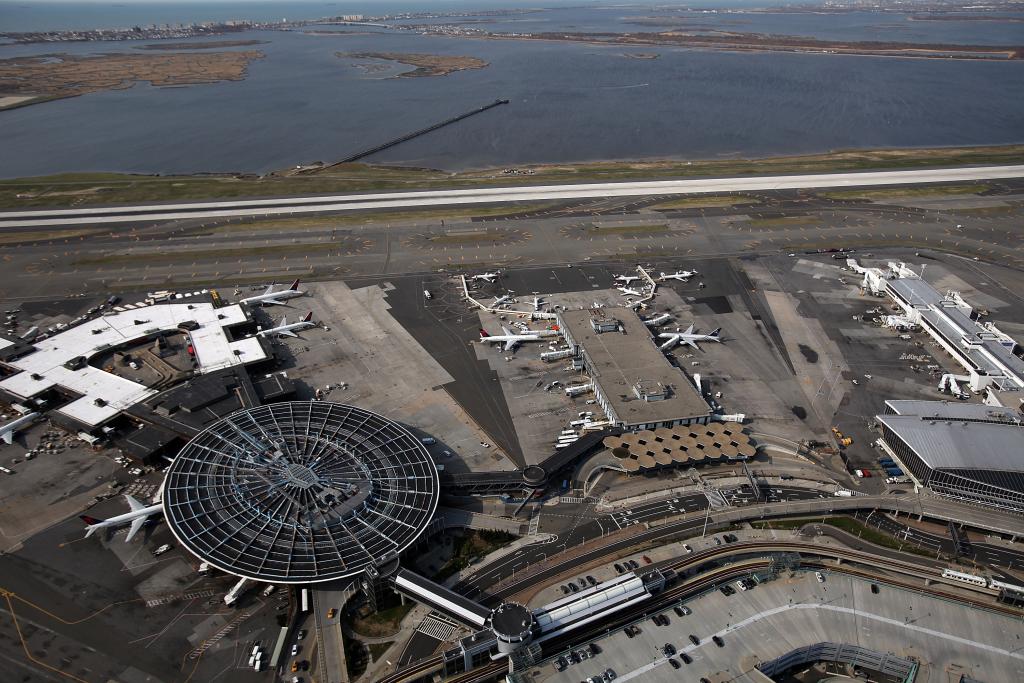 An aerial view of John F. Kennedy Airport. The airport was recently rated the most luxurious in America. 