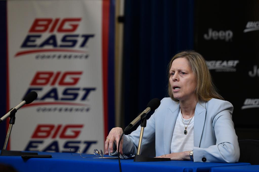 Commissioner Val Ackerman of the Big East Conference, which will receive automatic bids to the new college basketball tournament, the College Basketball Crown. 