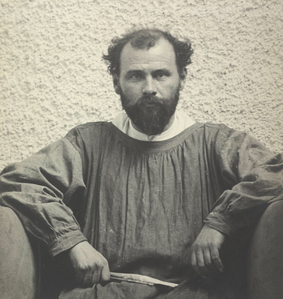 Austrian painter Gustav Klimt in the main hall of the 14th exhibition. 