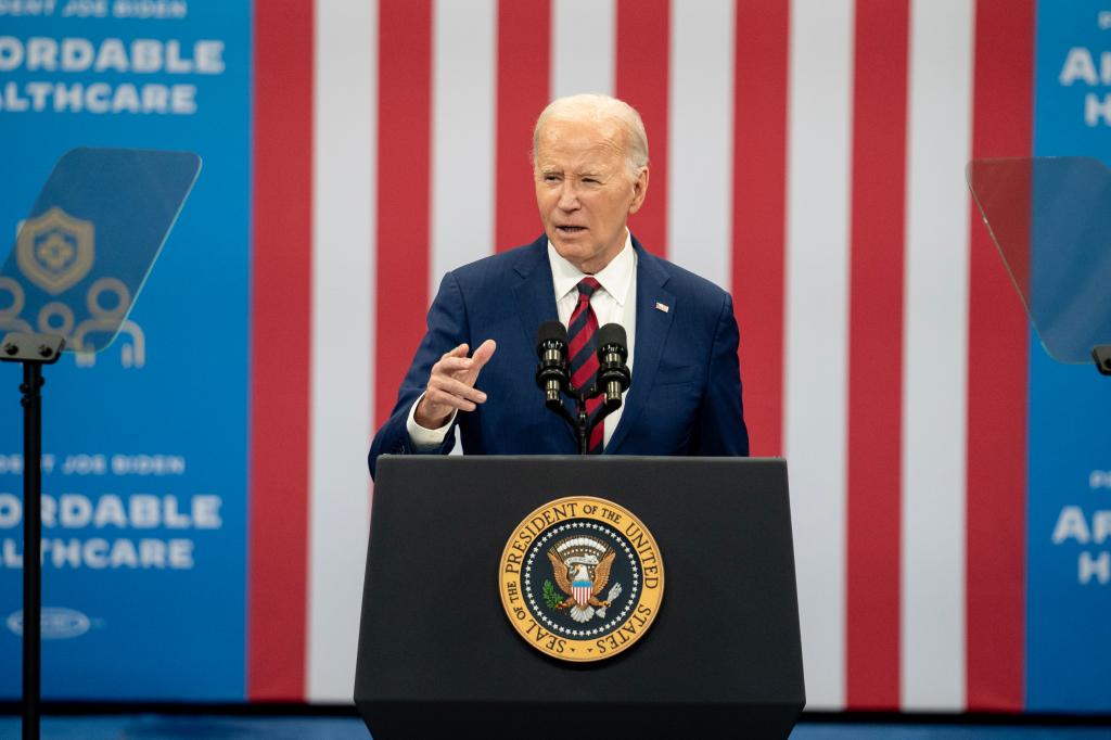 Joe Biden speaks at the Chavis community center on March 26, 2024 in Raleigh, North Carolina.
