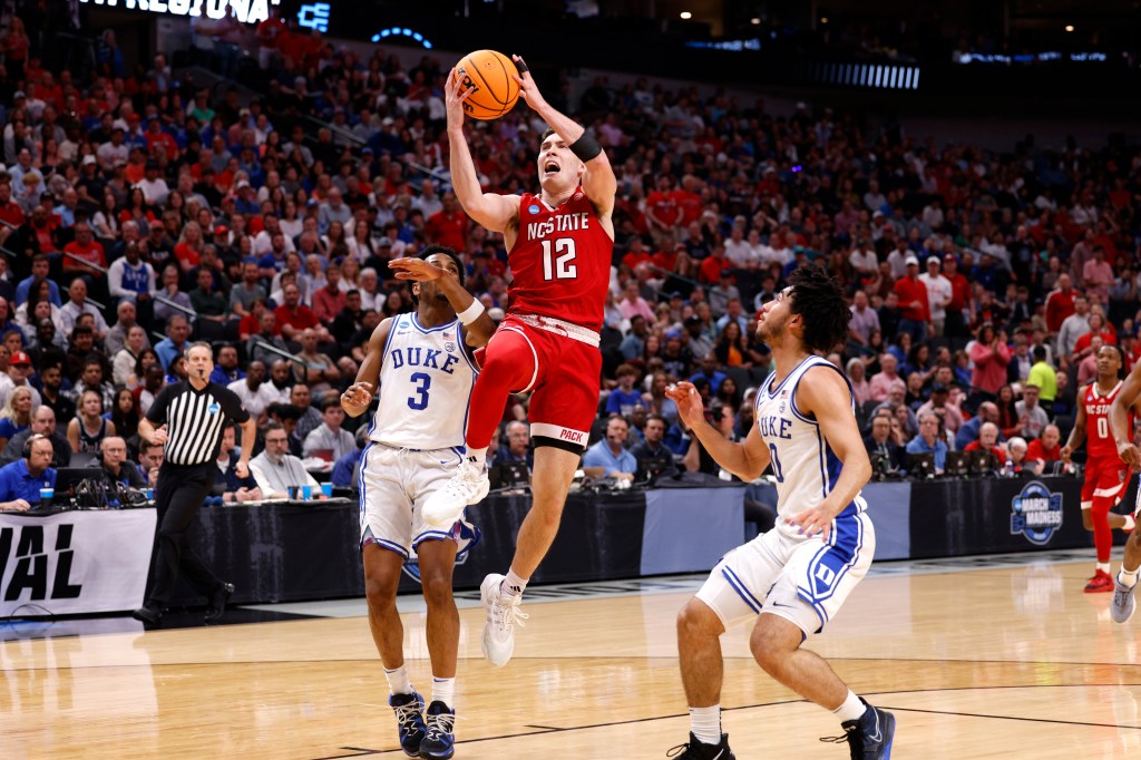 Michael O'Connell #12 of the NC State Wolfpack.