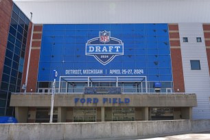 NFL Draft betting promos graphic featuring Ford Field.