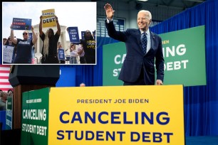 collage of biden cancelling student debt
