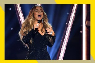 Mariah Carey sings her heart out onstage.