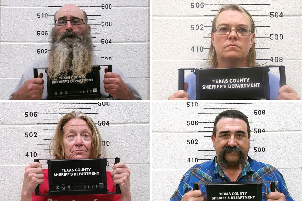 (Clockwise from top left) Tad Cullum, Cora Twombley, Cole Twombley and Tifany Adams have all been charged with first-degree murder, kidnapping and conspiracy.