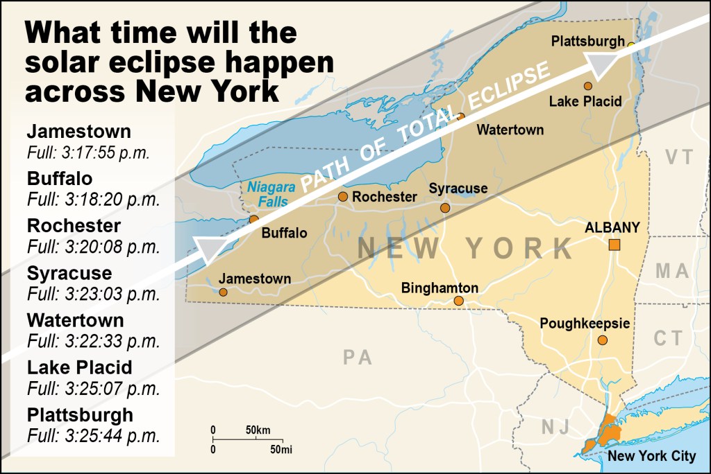 New York eclipse map