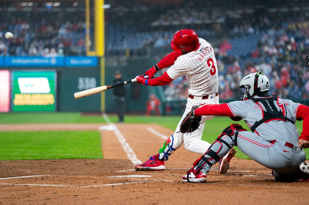 Bryce Harper had his first three hits of the season on Tuesday night.