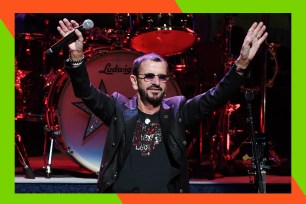 Ringo Starr addresses the crowd.