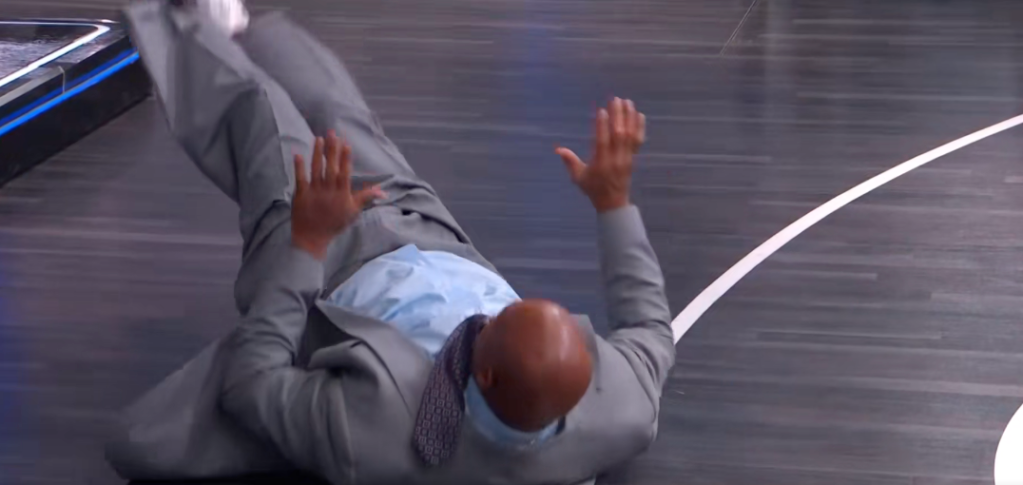 Charles Barkley fell as part of his demonstration.