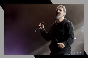 System Of A Down frontman Serj Tankian takes in the crowd.