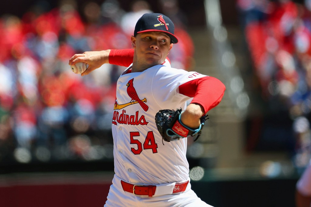 Sonny Gray #54 of the St. Louis Cardinals pitcher's mound in the first inning at Busch Stadium on April 21, 2024 in St Louis, Missouri.