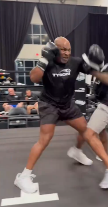 Mike Tyson in a recent training shot.