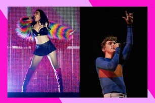 Charli XCX (L) and Troye Sivan are headlining on tour together in 2024.