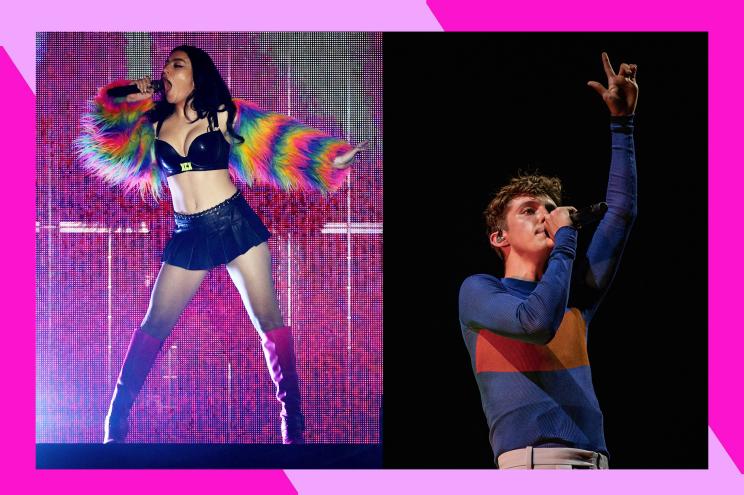 Charli XCX (L) and Troye Sivan are headlining on tour together in 2024.