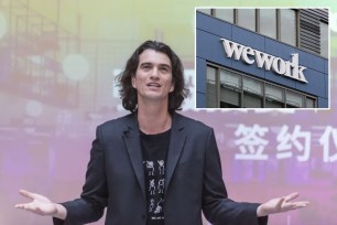 WeWork logo and Adma Neumann