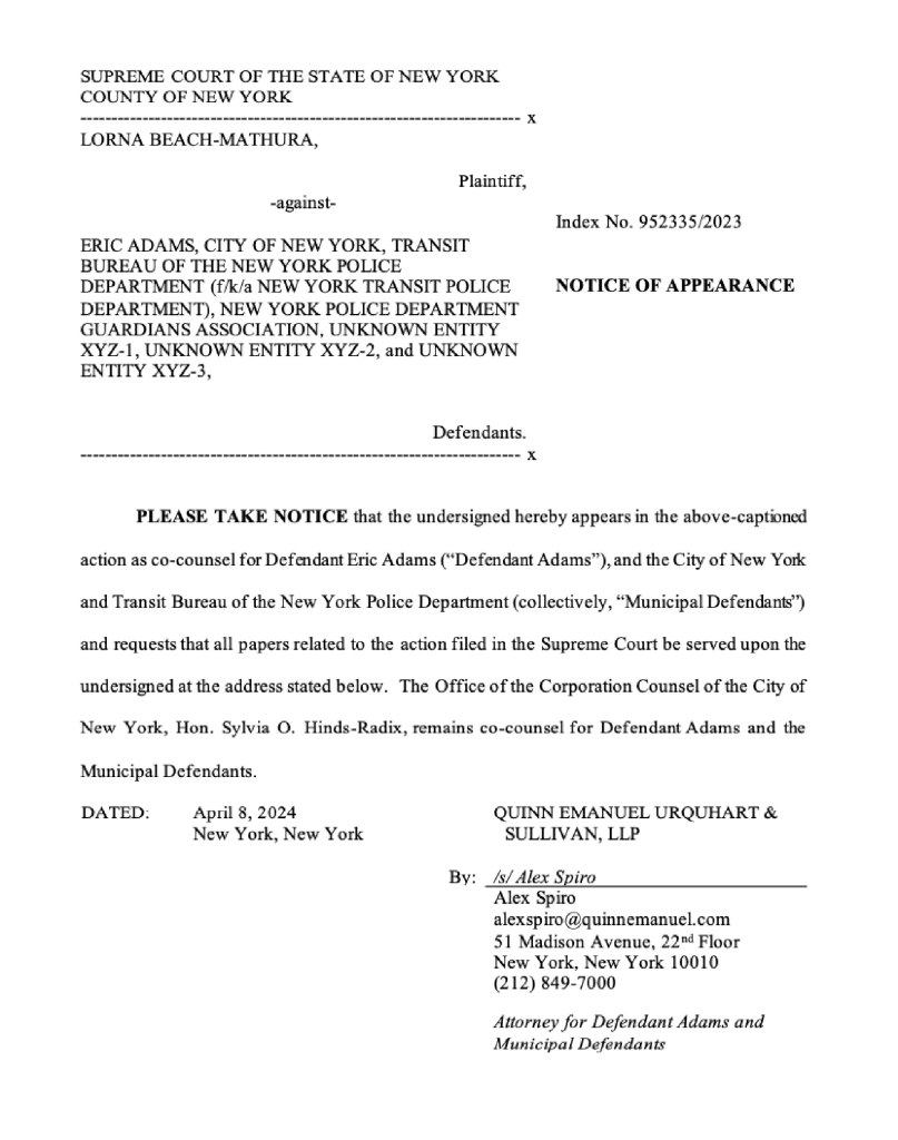Court filing showing that Spiro has signed on. 