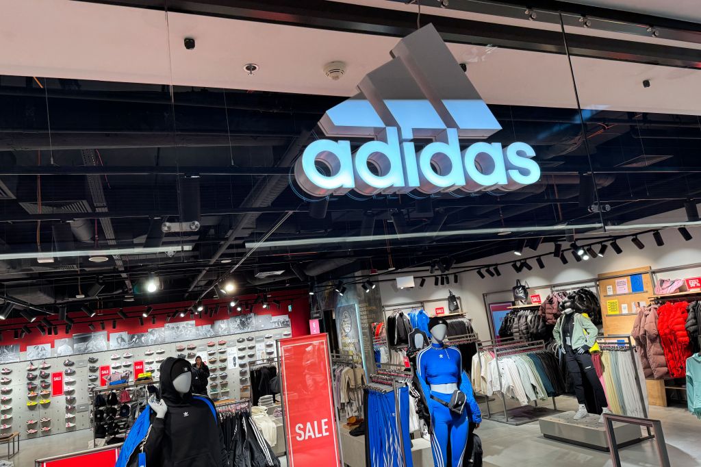 Adidas store facade in a shopping mall in Krakow, Poland on January 10, 2024