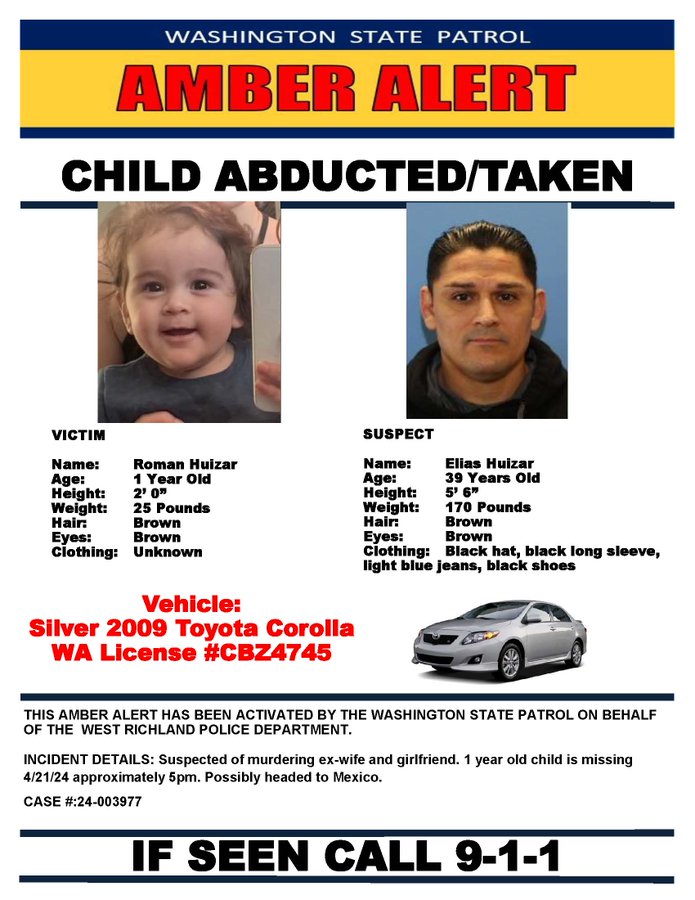 An AMBER Alert issued for Huizar.