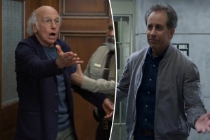 Larry David and Jerry Seinfeld on "Curb Your Enthusiasm."