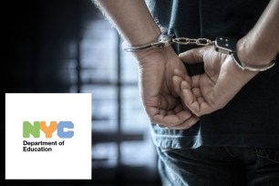 A stock photo of a man in handcuffs