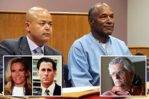 O.J. Simpson with attorney Malcolm LaVergne arriving at his parole hearing at Lovelock Correctional Centre in Nevada, July 20, 2017