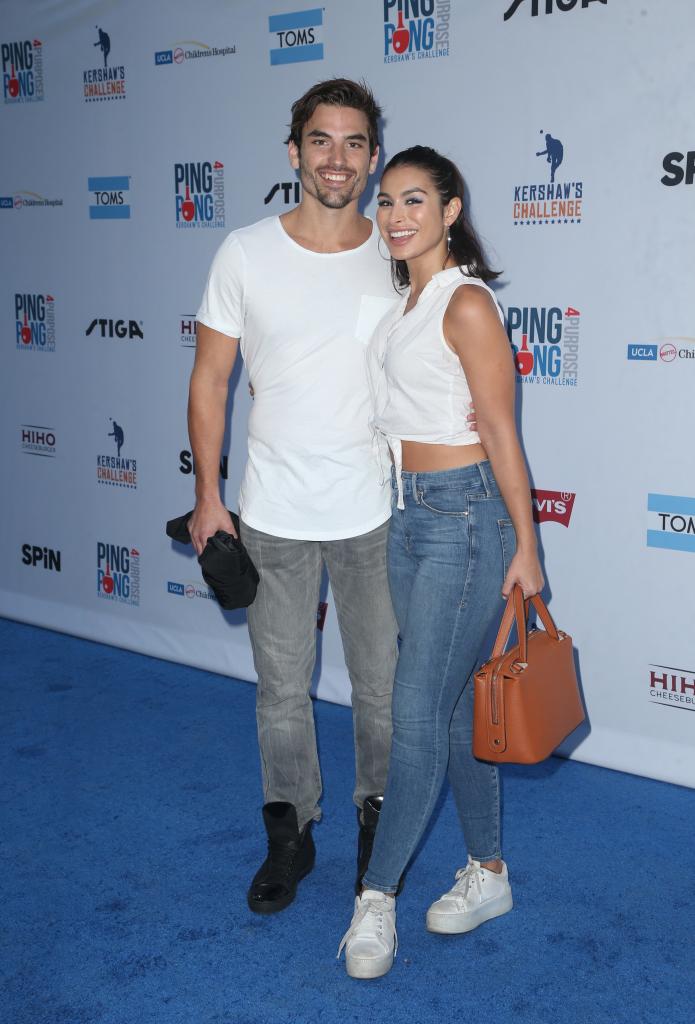 Ashley Iaconetti, Jared Haibon, attends 6th Annual PingPong4Purpose at Dodger Stadium on August 23, 2018 in Los Angeles, California.