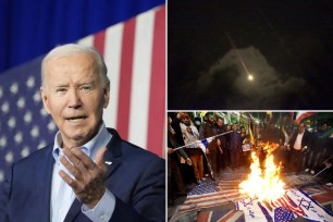 President Biden announced sanctions against Iranian steel and drone companies as well as 16 individuals Thursday in response to last weekend's aerial attack by Tehran against Israel.