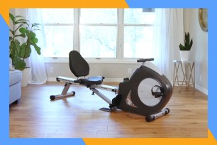 A exercise bike in a room