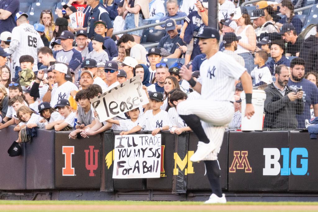 Yankees fans hang out before a game against the Red Sox in 2023.