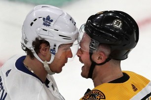 The Bruins face the Maple Leafs in Game 4 on Saturday.
