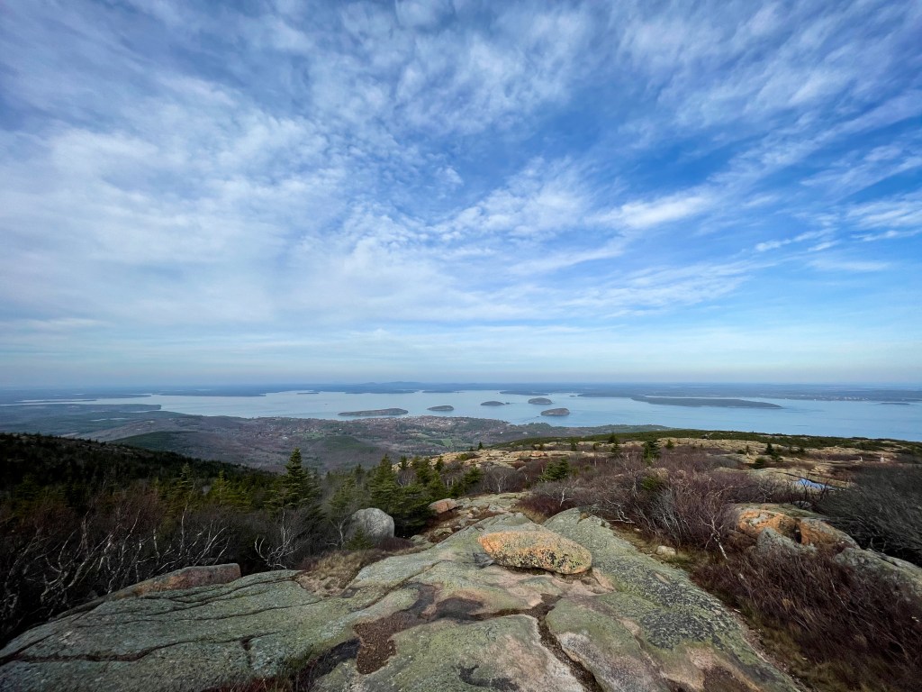 Cadillac Mountain located on Mount Desert Island, in Acadia National Park, Maine