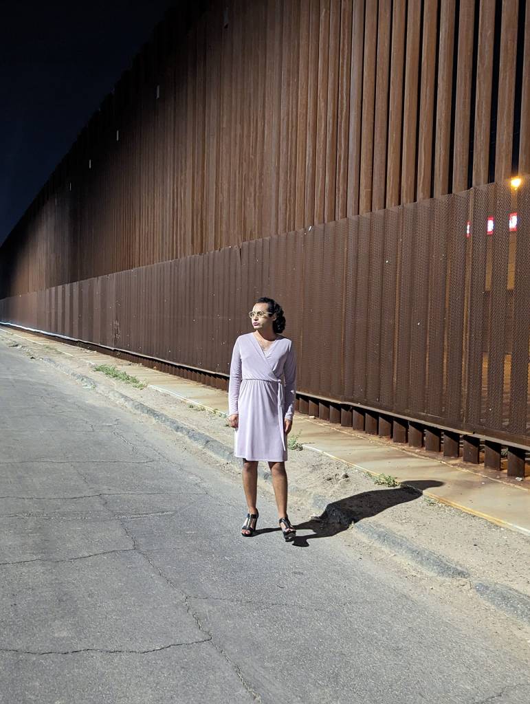 Ureña is pictured at the border.