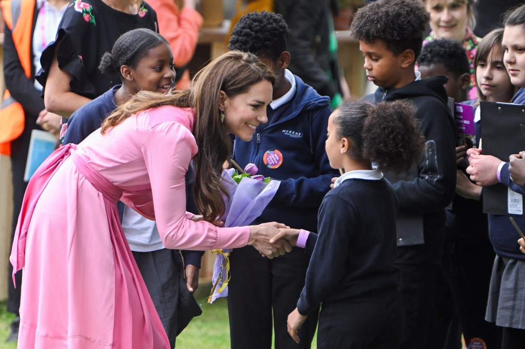 Kate Middleton hosted a children's picnic at a newly created garden at Chelsea Flower Show, in London on May 22, 2023.