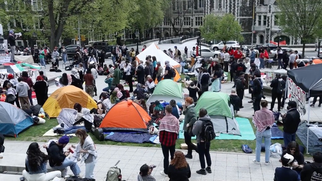 City College of New York students set up tents in anti-Israel protest