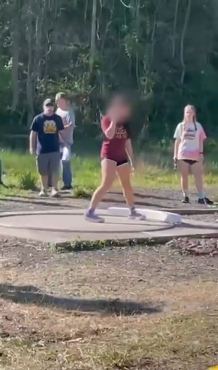 Footage posted online from the meet showed at least five girls from a rival school stepping up to the plate and then refusing to take their throw. 