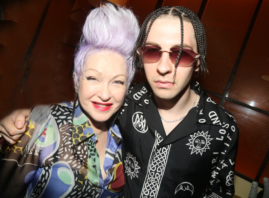 Declyn “Dex” Lauper-Thornton with his music icon mom