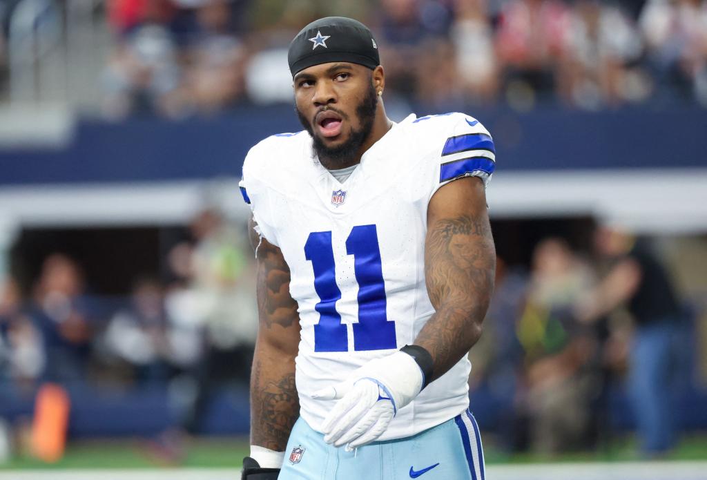 Dallas Cowboys linebacker Micah Parsons (11) before the game against the New England Patriots at AT&T Stadium Oct 1, 2023 in Arlington, Texas. 